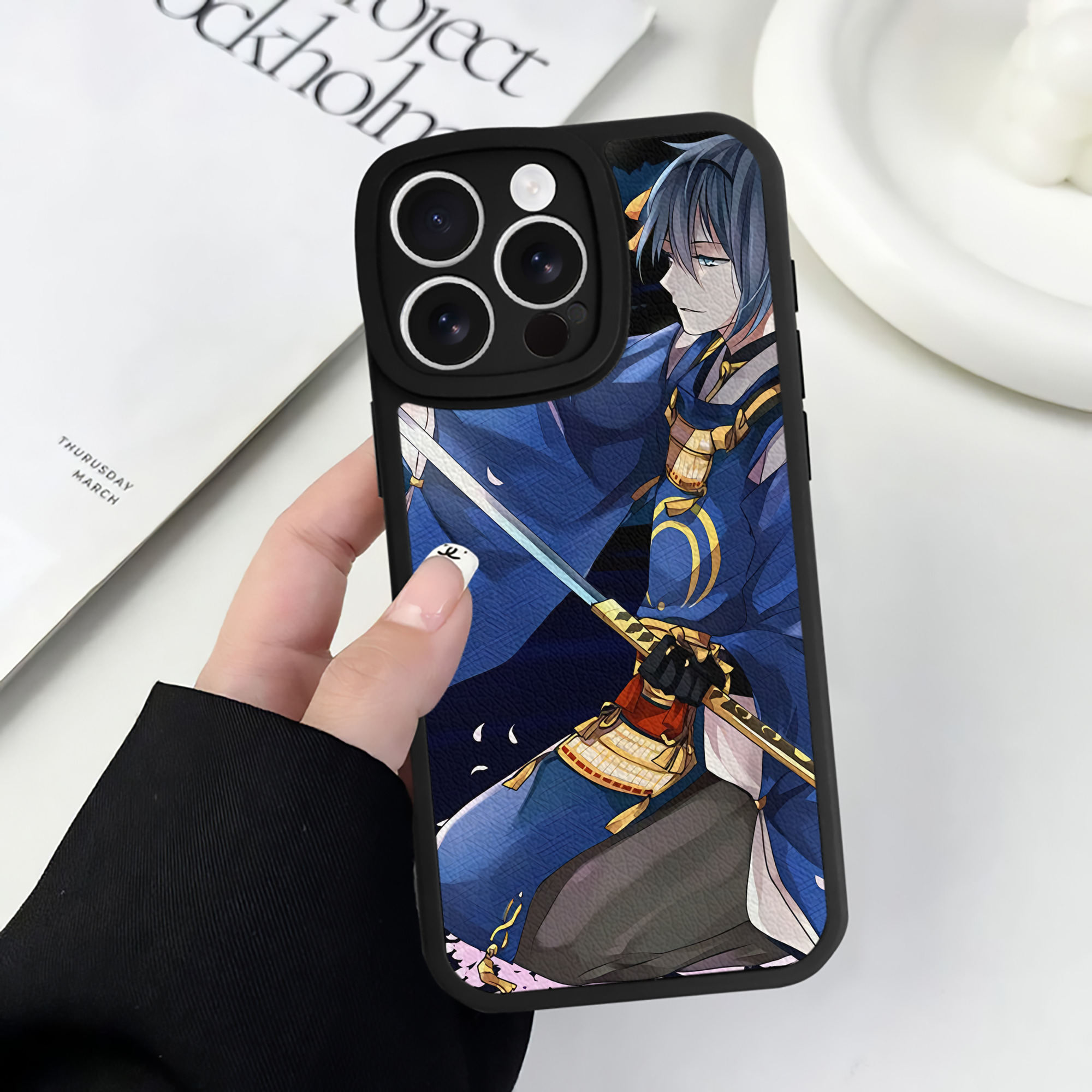 （画像用） 刀剣乱舞 Touken Ranbu 【iPhone 16シリーズ対応】シリコンスマホケース（レザー調） 材質：シリコン